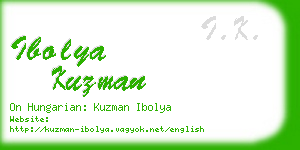 ibolya kuzman business card